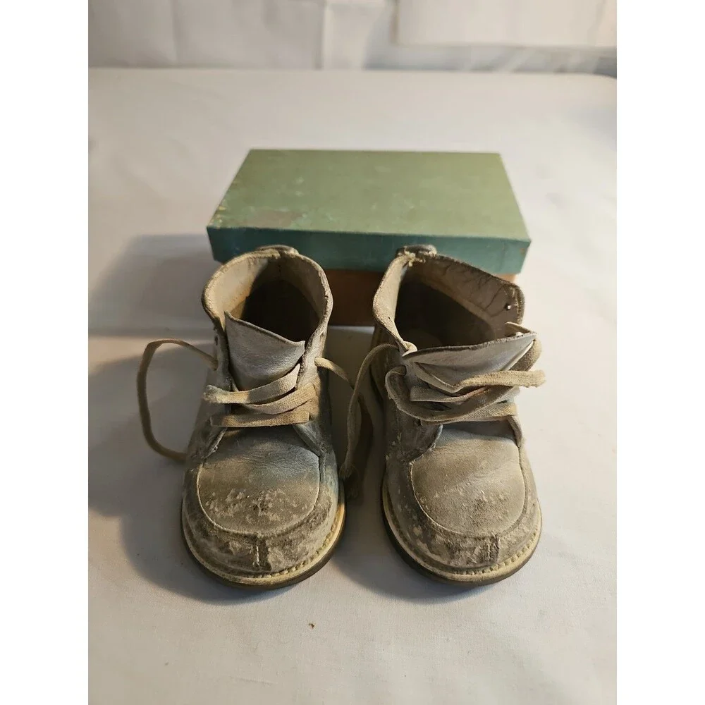 Vintage Red Goose White Leather Kids Shoes Genuine Leather Soles